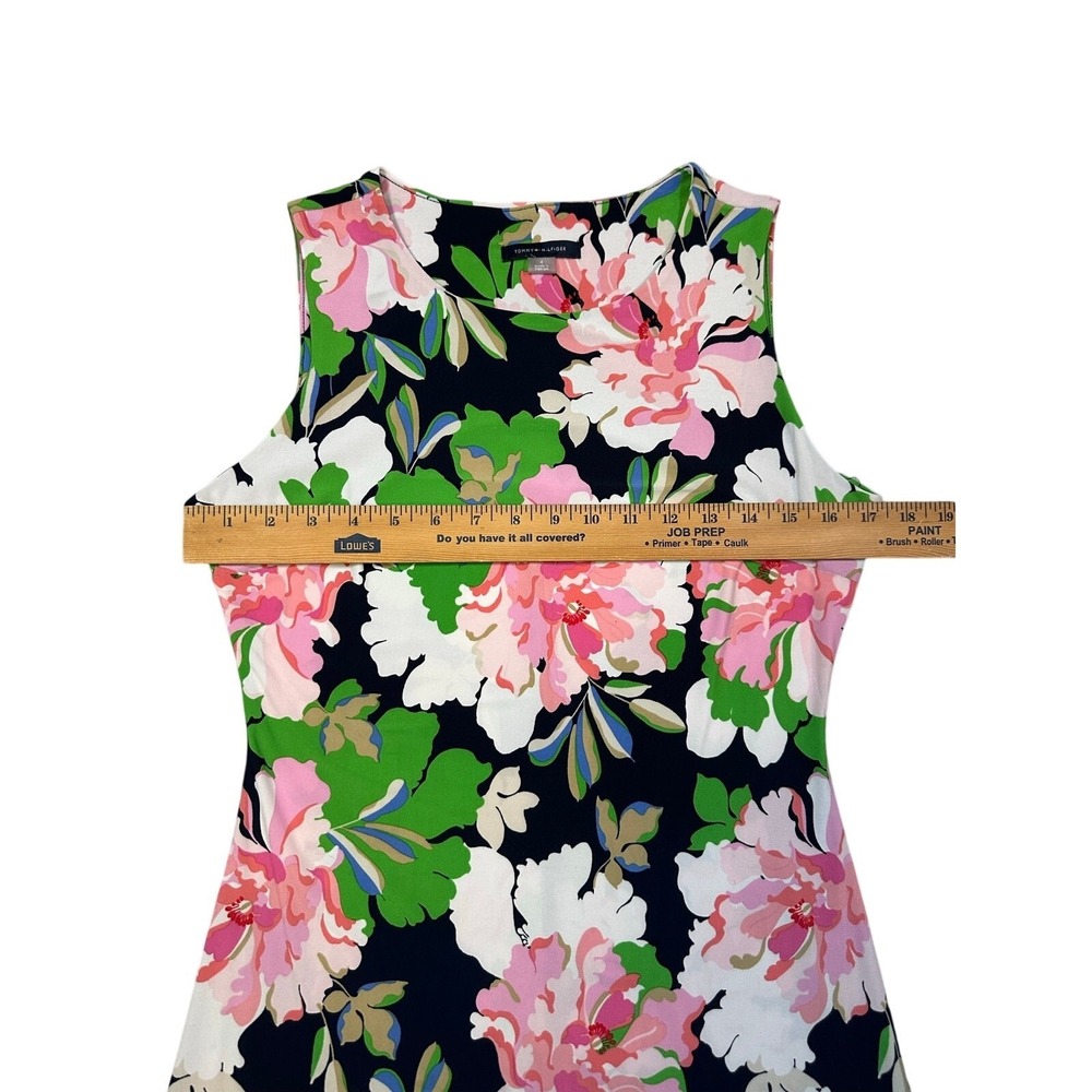 Tommy Hilfiger Floral Sheath Dress Women's Size 4 Navy Pink Sleeveless Stretch - Picture 6 of 8